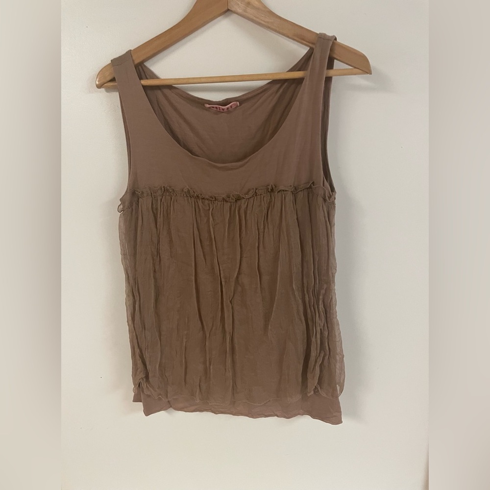Velvet tank sheer overlay